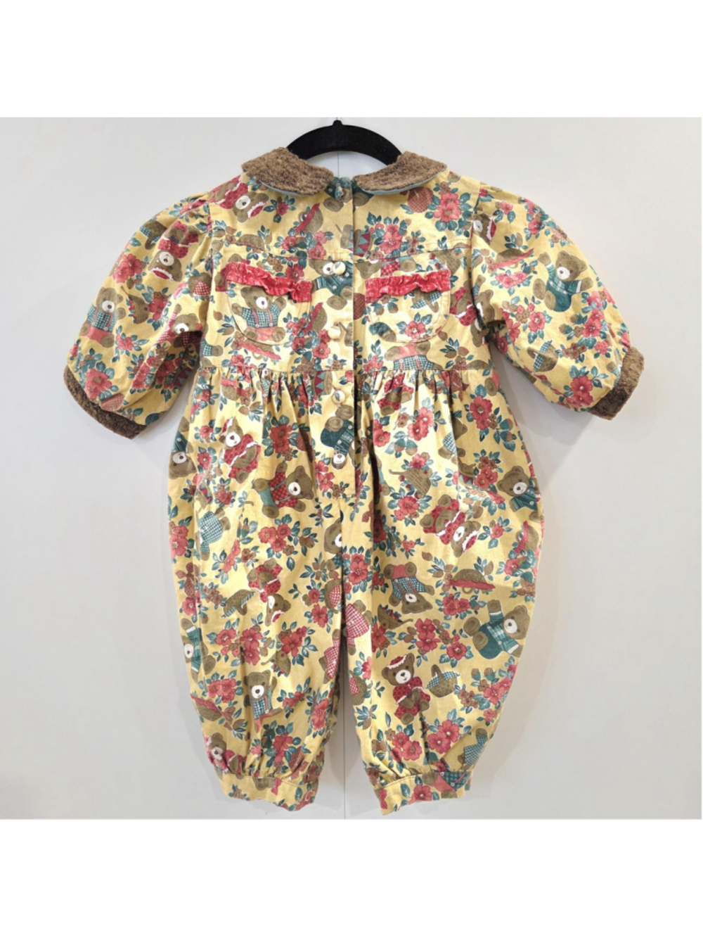 Vintage Deux par Deux Baby Romper, Canada, Cottagecore Teddy Bears | 12M